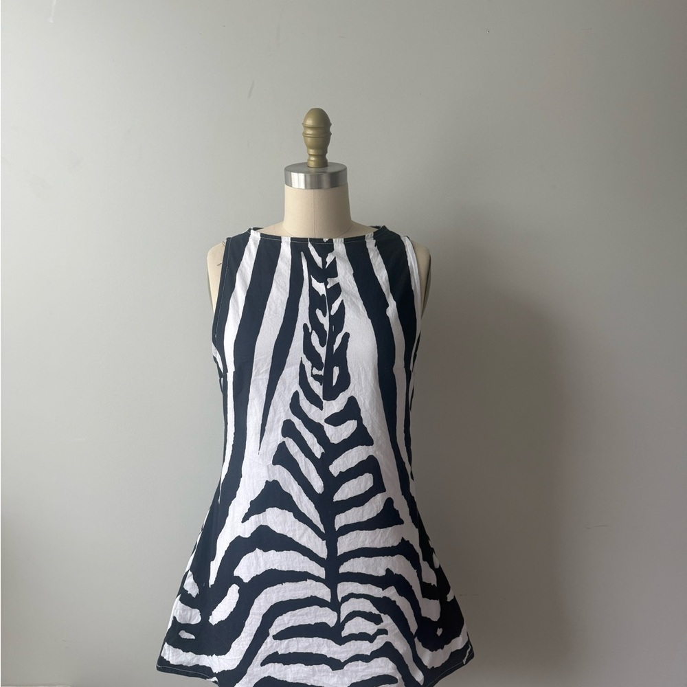 PrettyLittleThing Black and White Zebra Print Mini Dress